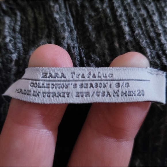 Zara Gray Stripe High Rise Crepe Drawstring Jogger Pants - Picture 7 of 7